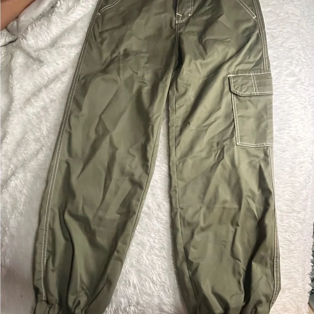 TRUE RELIGION OLIVE/MILITARY BOBBI BAGGY CARGO JOGGERS BIG T PANTS SIZE 26